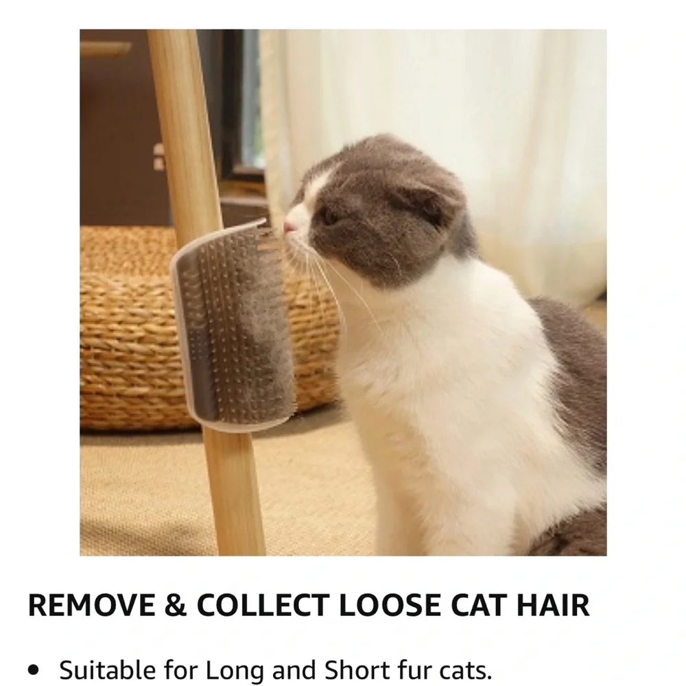 New 2 Pack Corner Brush for Cats, Self Groomer Grooming Wall Massage -5 left